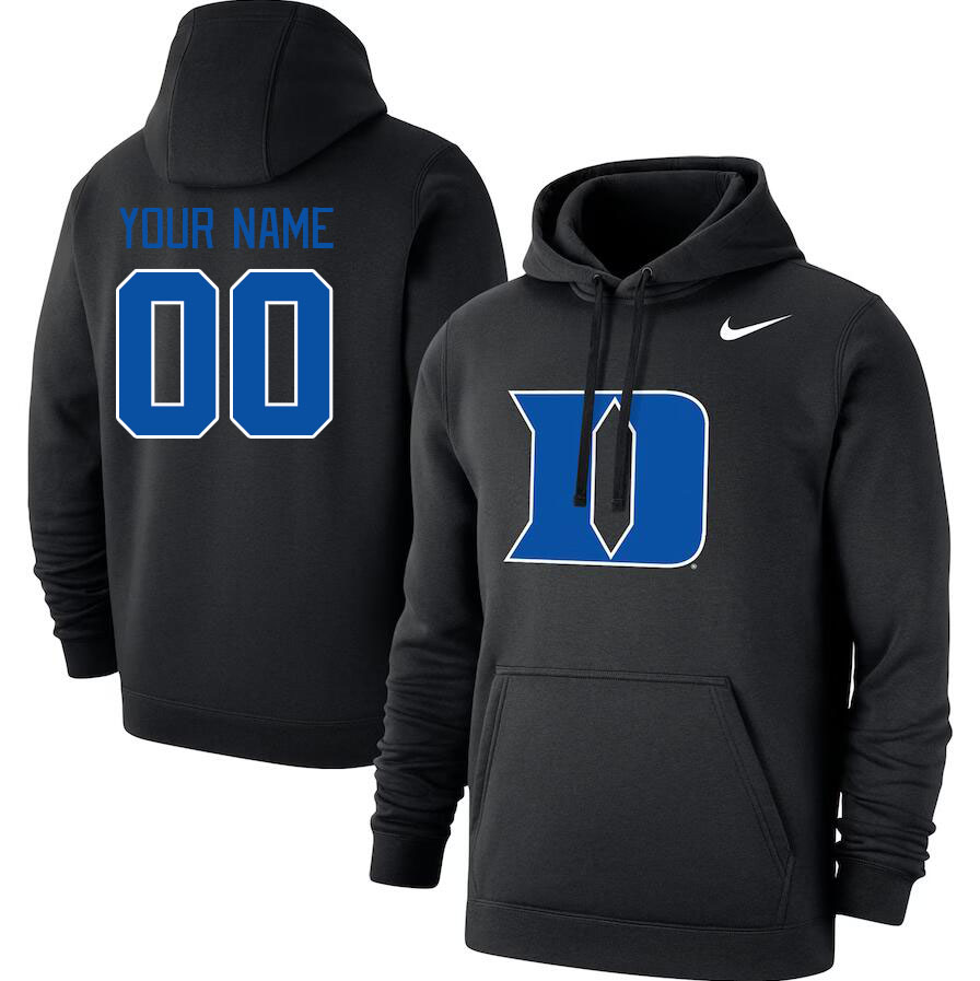Custom Duke Blue Devils Name And Number College Hoodie-Black - Click Image to Close
